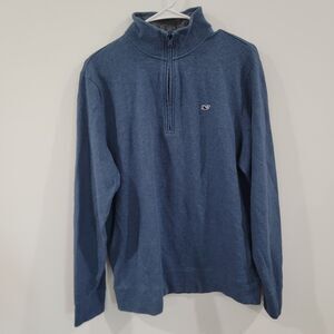 Vineyard Vines Mens Sweatshirt Size Medium Performance Blue 1/4 Zip
